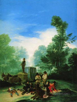  entre Pintura - Salteadores de caminos atacando a un autocar Francisco de Goya